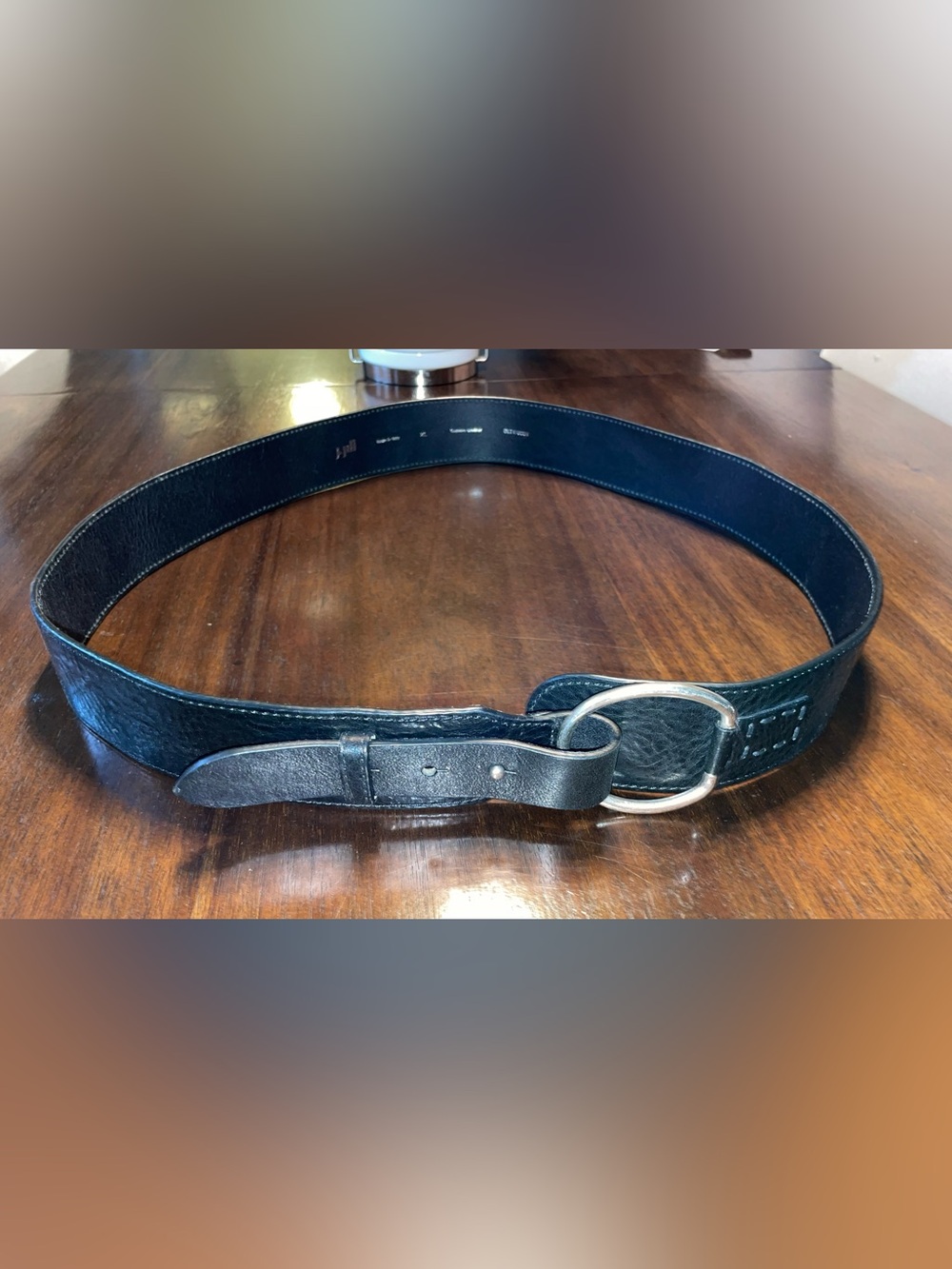J. Jill Black Wide Adjustable Belt Ring Buckle Solid Women XL Made in Italy 55”